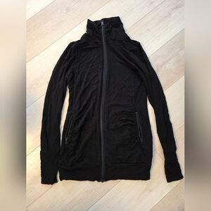 Thyme Maternity Black Zip-Up Maternity Sweater